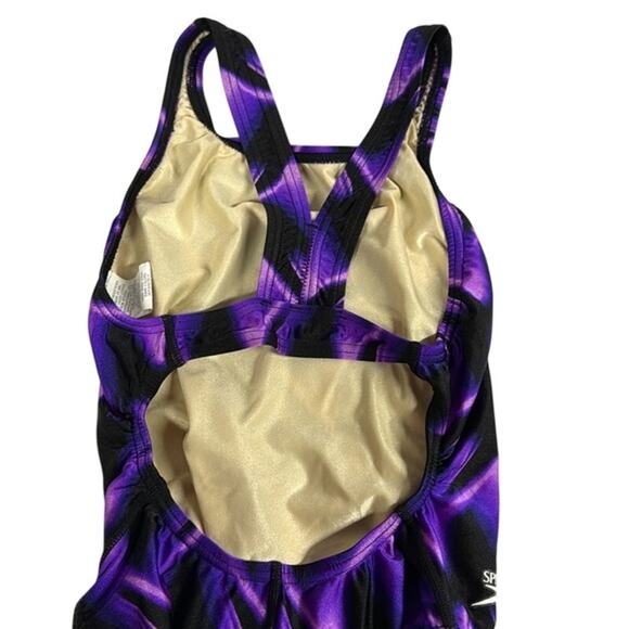 Women's Vintage 90's Purple Black SPEEDO One Piece Swimsuit Size 34 - Picture 2 of 7